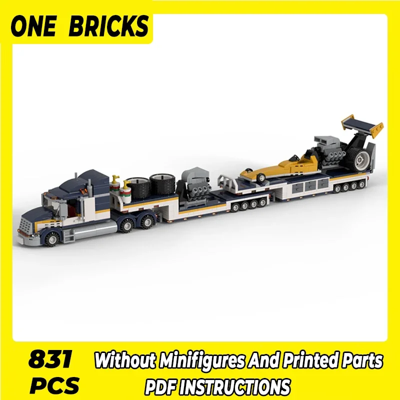 City Car Model Moc Building Bricks Toys B-Double Transporter Technology Modular Blocks Gifts Christmas Toys DIY Sets Assembly