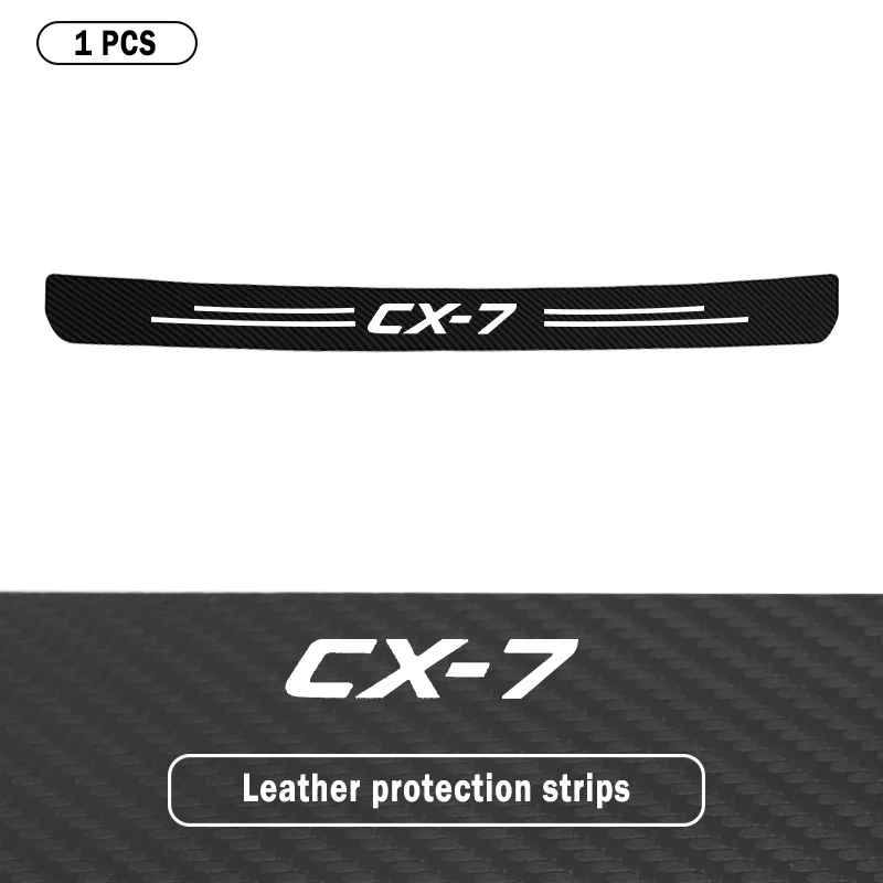 Carbon Fiber Car Rear Trunk Bumper Protection Sticker for Mazda CX-7 CX 7 Logo Car Trunk Door Sill Guard Plate Anti-Kicked Decal