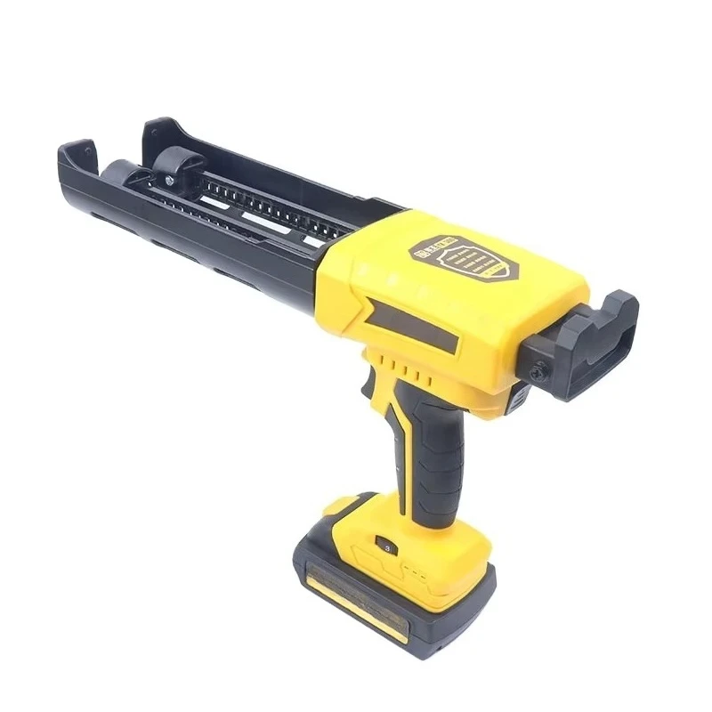 Electric Double Tube Industrial Grade Automatic Grouting Machine Caulking Gun 400ml Capacity Black + Yellow for