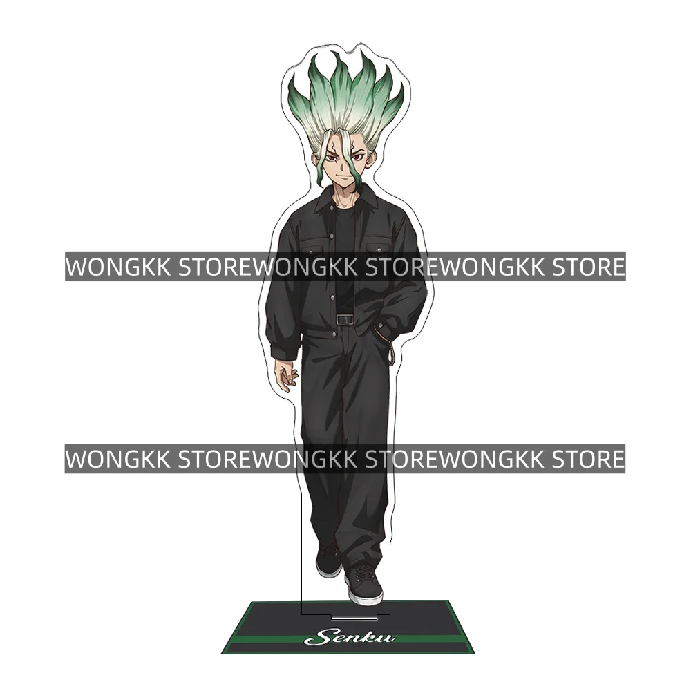 Dr. Stone Senku Gen Xeno Stanley Black Suit 15CM Acrylic Stand Keychain 2026 New Anime Stand Tabletop Display Bag Pendant