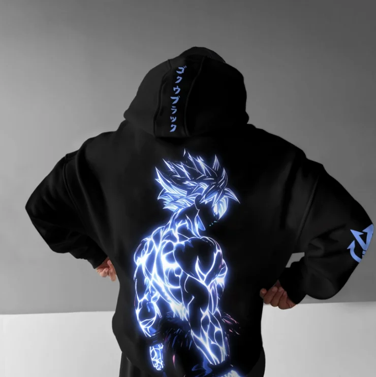

Dragon Ball Z Men's Loose Version Hoodie Spring and Autumn Super Saiyan Printed Dragon Ball Pattern Daily Casual Wear Anime Fans