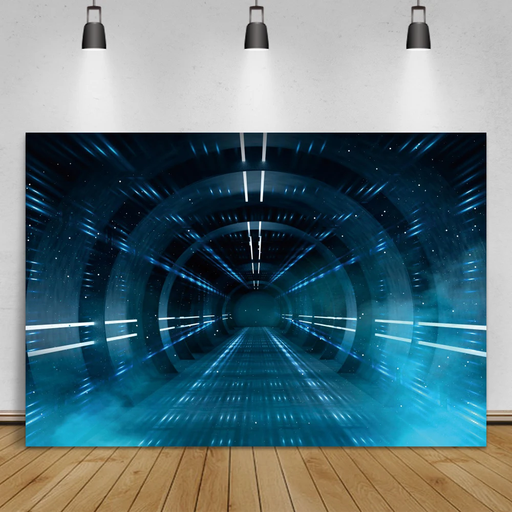 Modern Science Fiction Stairway Photography Background Family Party Living Room Decor Portrait Photocall Backdrop Photo Studio