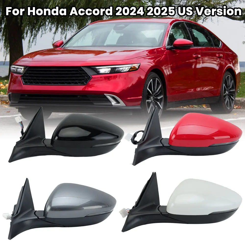 

8 Pins Rearview Mirror Assembly For Honda Accord 2024-2025 US Version Red Black White Grey Wing Door Side Mirror Car Accessories