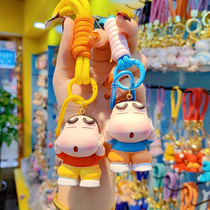 

Cartoon Resin Crayon Shin-Chan Keychain Cute Exquisite Cell Phone Chain Hand Rope Doll Keychain Kawaii Bag Pendant Girls Gifts