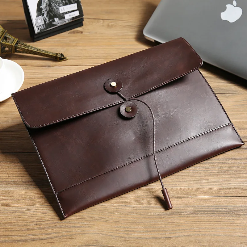 Vinatge – sacs à main en cuir pour hommes, pochette de luxe en tricot, pochette enveloppe grande capacité