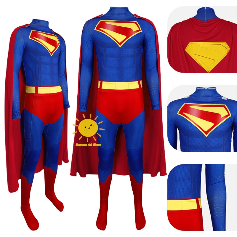BEAST KINGDOM película Superman disfraces Cosplay Clark Kent Cosplay DC monos alta calidad capa estampada Halloween Cos hombres adultos