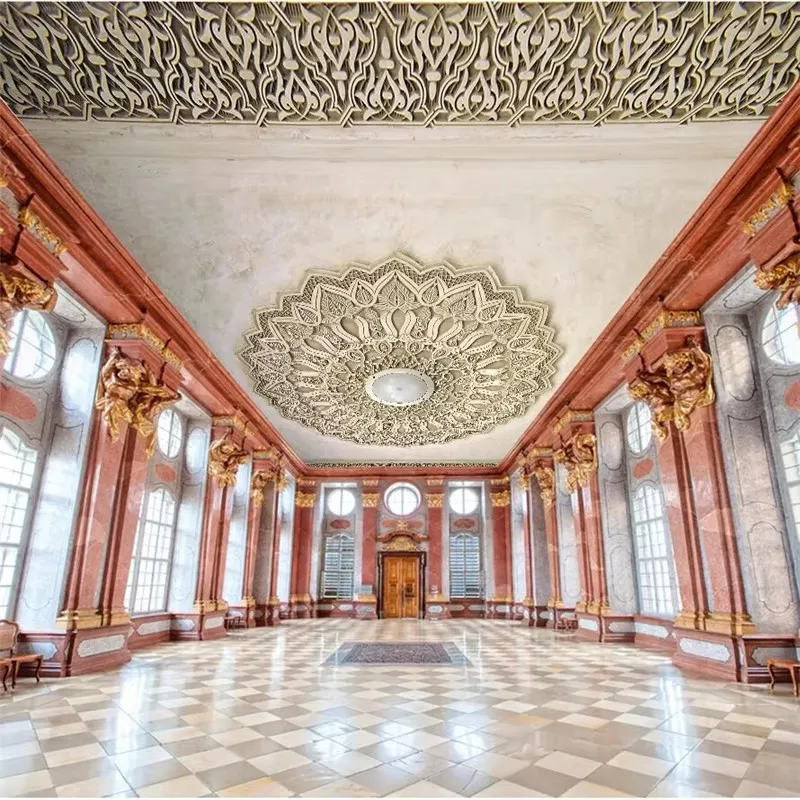 

Настенные 3d обои на заказ, белая европейская рельефная имитация гипса, Потолочный фон, декоративная роспись, обои, домашний декор