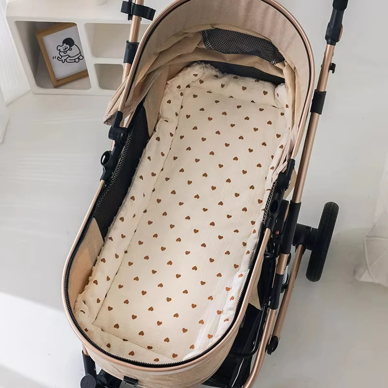 Fall Winter Baby Stroller Cushion Print Soft Mat Baby Blanket Baby Carriage Pram Cotton-Padded Mattress Kids Stroller Accessory