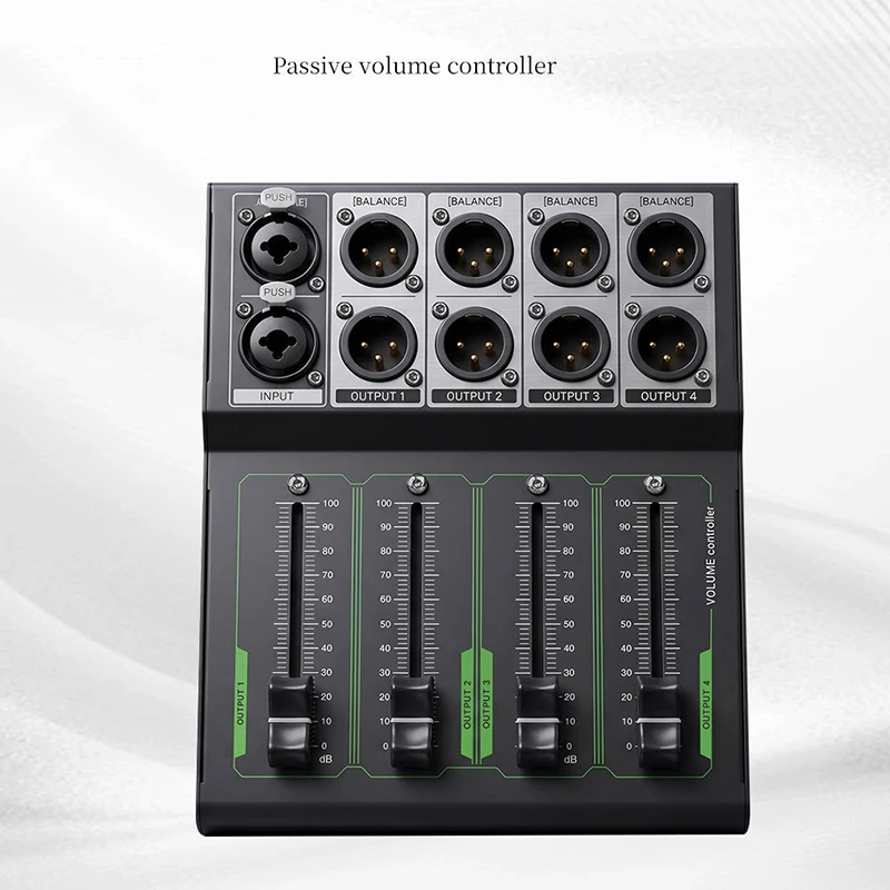 Passiver Fader-Tuner XLR-Balancierte Schnittstelle Multi-Mikrofon-Mixer Plug-and-Play Lautstärkeregler für Studio- und Heim-Musiksysteme