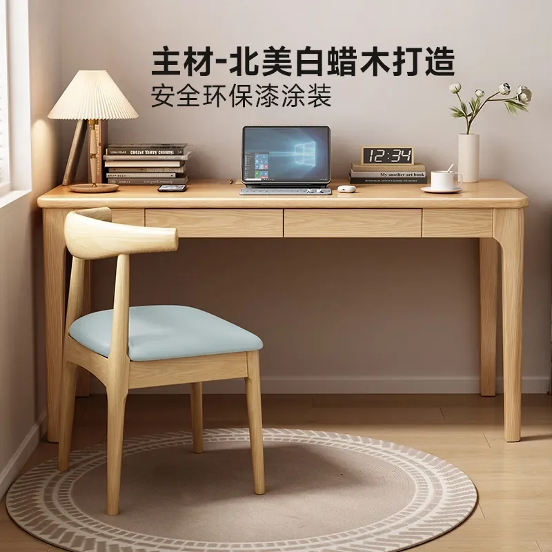 Solid Wood Desk for Nordic Ash Wood Writing Table Student Simple Home Computer Desk Study Table Log