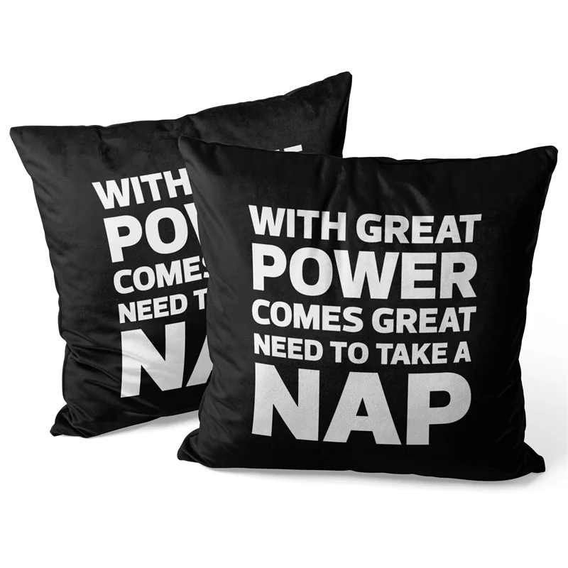 Gaslight Gatekeep Girlboss With Great Power Comes Great Need to Take a Nap Throw Pillow Covers Cushion Cases Pillowcases