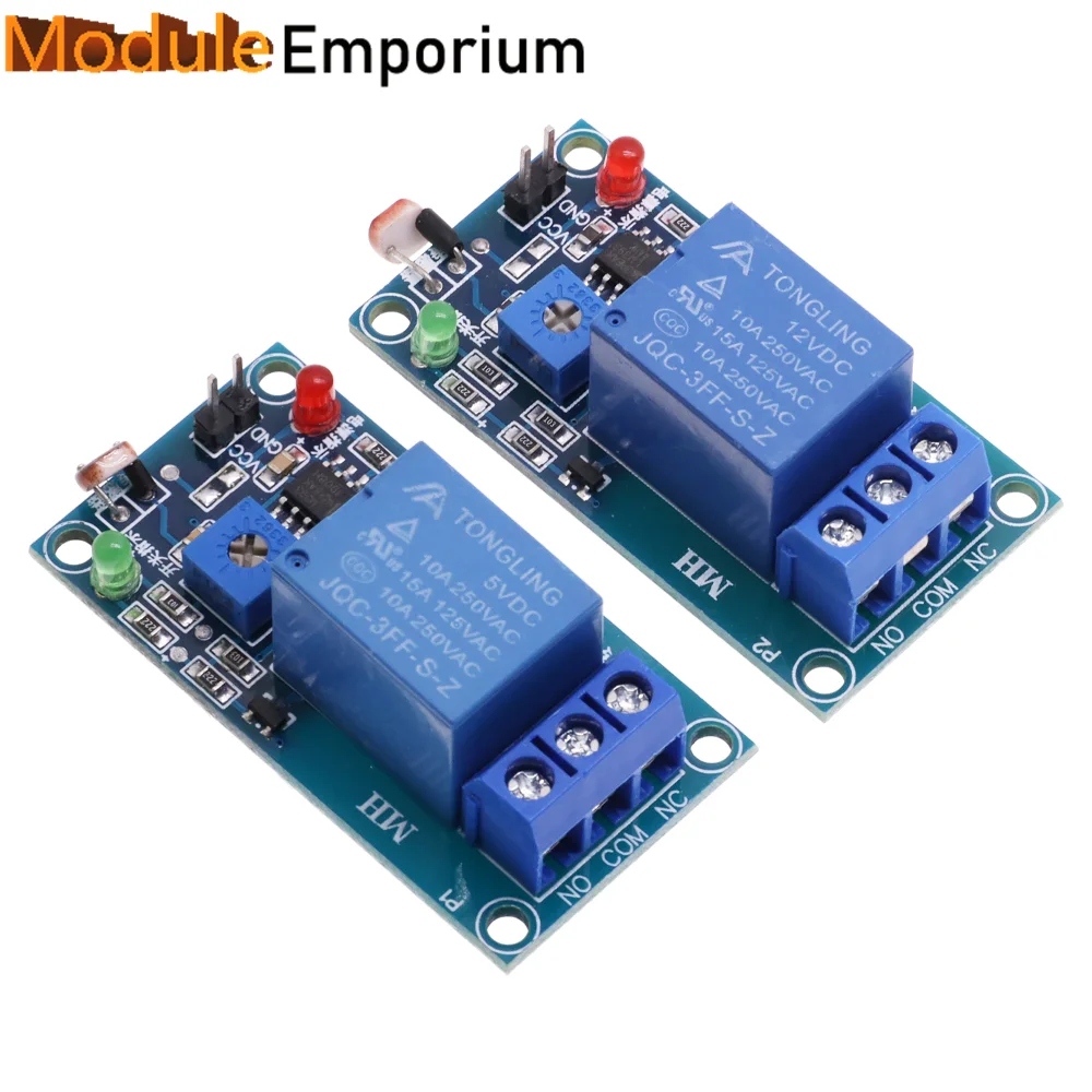 광 스위치 센서 스위치, LDR 광저항 릴레이 모듈, 광 감지, 감광성 센서 보드, 5V, 12V