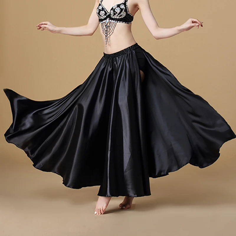 Performance Belly Dance Costume Saint Skirt 2-Sides Slit Skirt Sexy Women Oriental Belly Dance Skirt Female Dance Open Hem Skirt