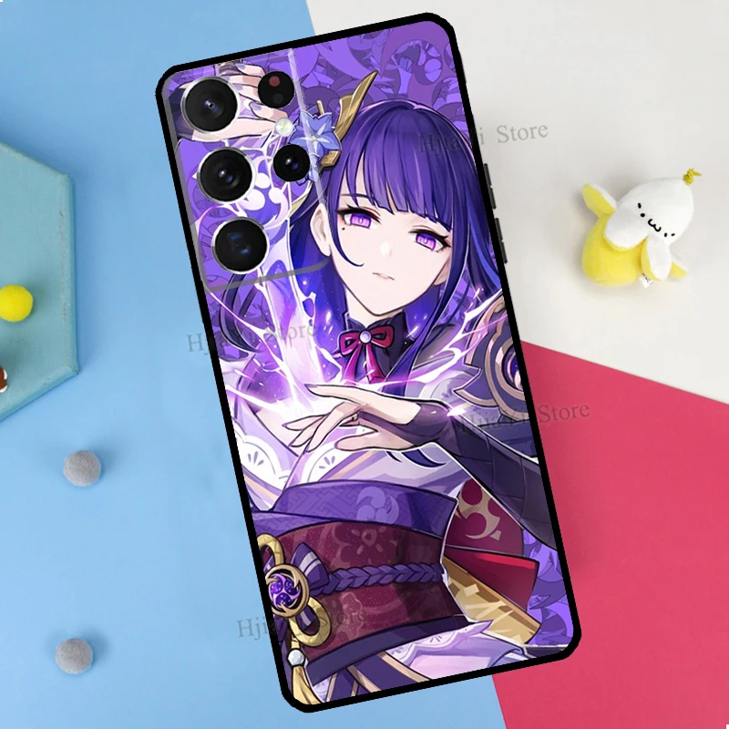 Genshin Impact Raiden Shogun Phone Case For Samsung Galaxy S23 S22 Ultra Note 20 10 S8 S9 S10 Plus S20 FE S21 FE Cover