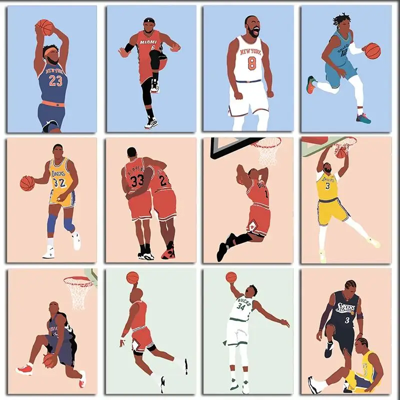 Iconic Basketball Legends Kobe  Lillard Canvas Prints  Sports Wall Art for Bedroom Decor Perfect Gift for Fans