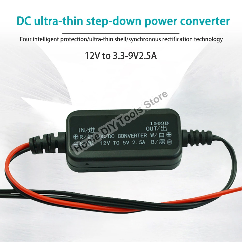 

Step Down Converter DC12V to 3.3V/4.2V/5V/6V/7.5V/9V 2.5A Waterproof Auto Protection Vehicular Car Power LED Current Stabilizer