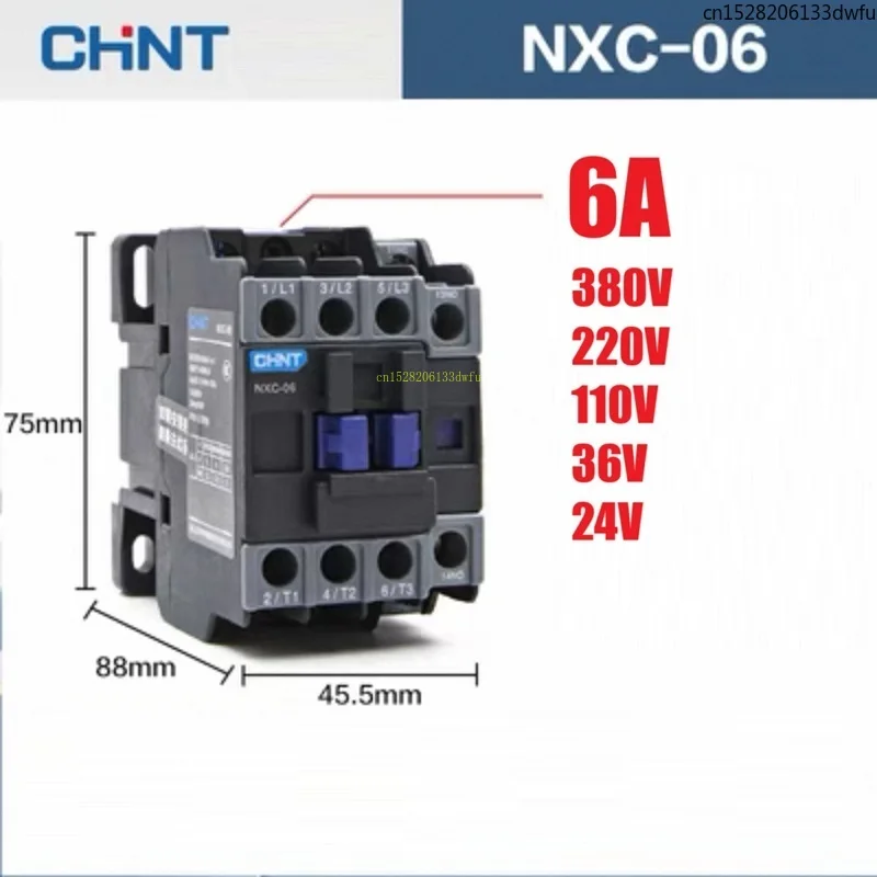 CHINT NXC-06 6A LC1D LC1 AC Contactor NO NC 3-Phase DIN Rail Mount Electric Power Contactor AC 220V 380V