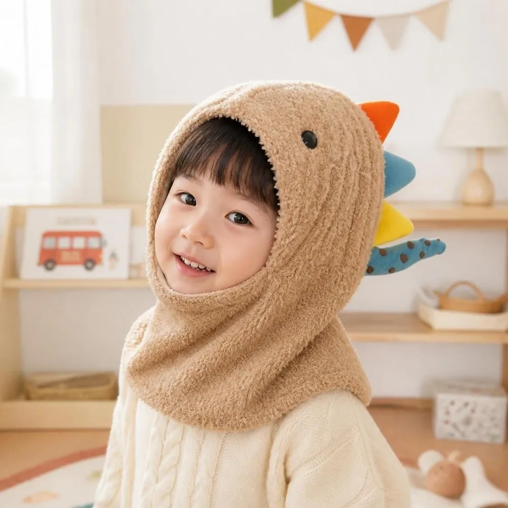 Cartoon Warm Ear Protection Beanie Hat Windproof Coldproof Scarf Integrated Hat Knitted Pullover Cap Unisex