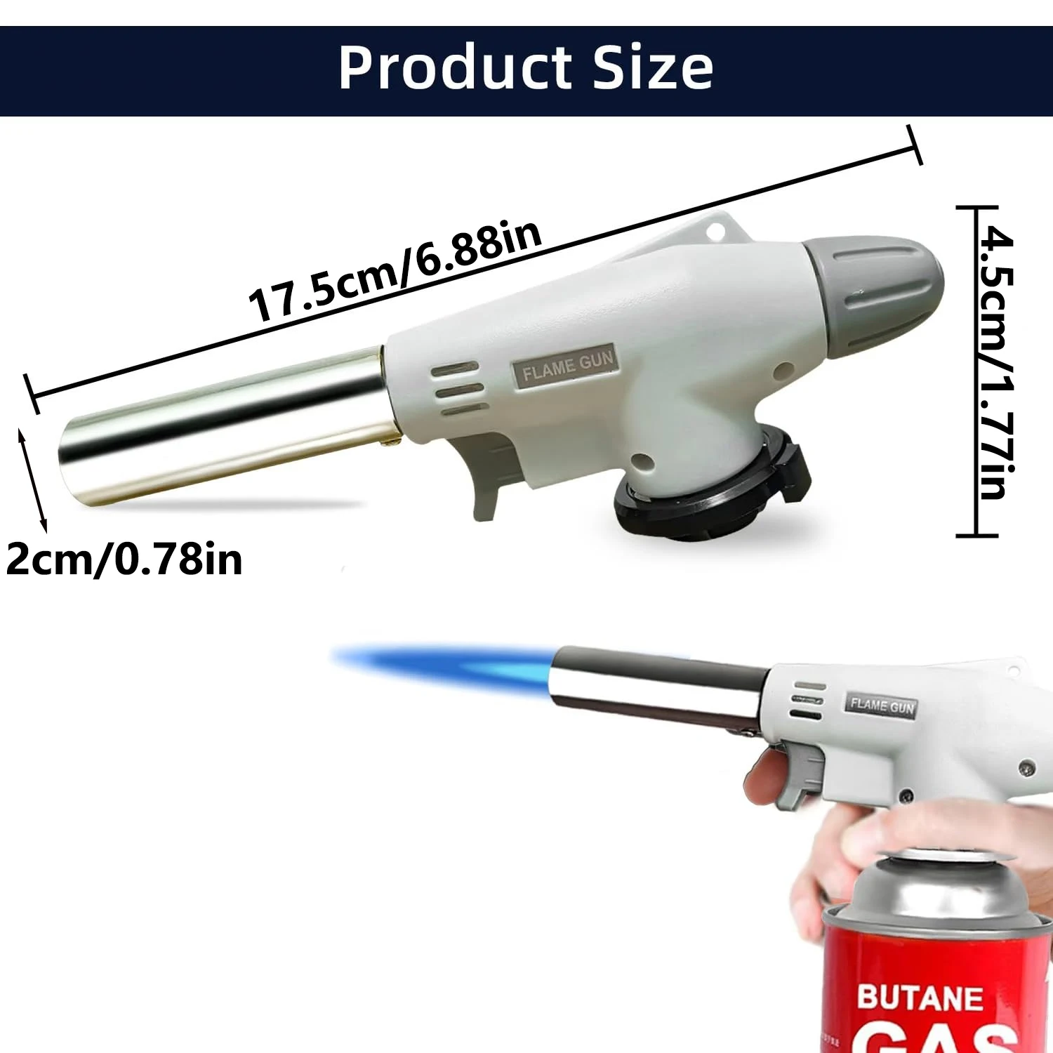 Torch Cooking AutoIgnition Butane Gas Welding-Burner Welding Gas Burner Flame Gas Torch Flame Gun Blow for BBQ Camping Cooking