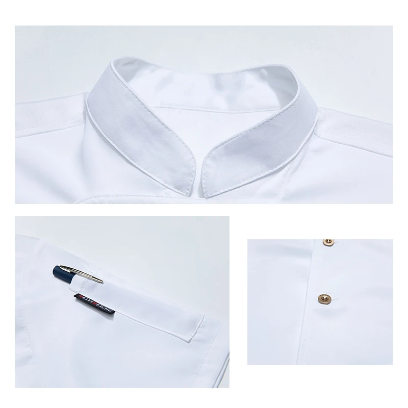 Pasticceria Chef abiti da lavoro ristorante uniforme cuoco giacca Catering Costume top cucina camicia morbida Hotel cameriere tuta