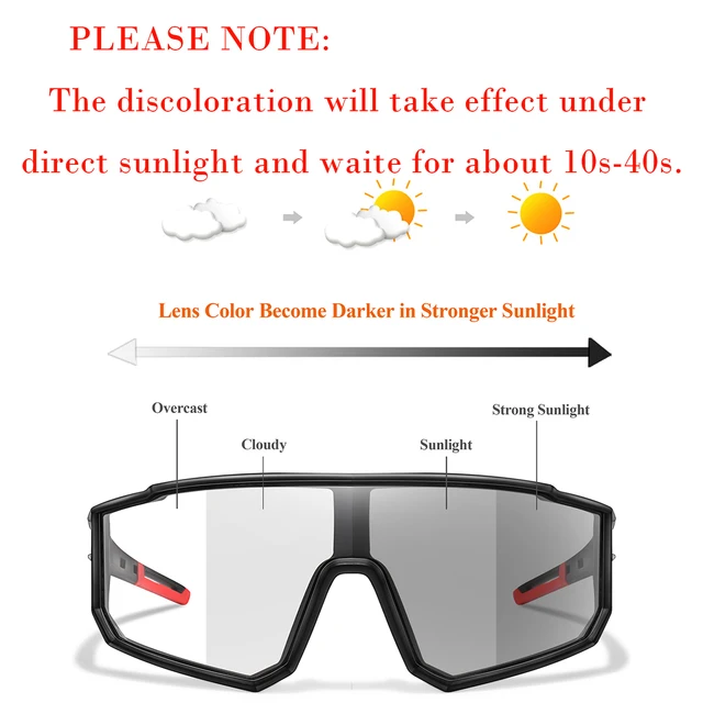 Fashion Brand Men Women Bicycle Photochromic Eyewear MTB Bike Fishing Running Cycling Sports Sunlasses Comfortable Goggles 3