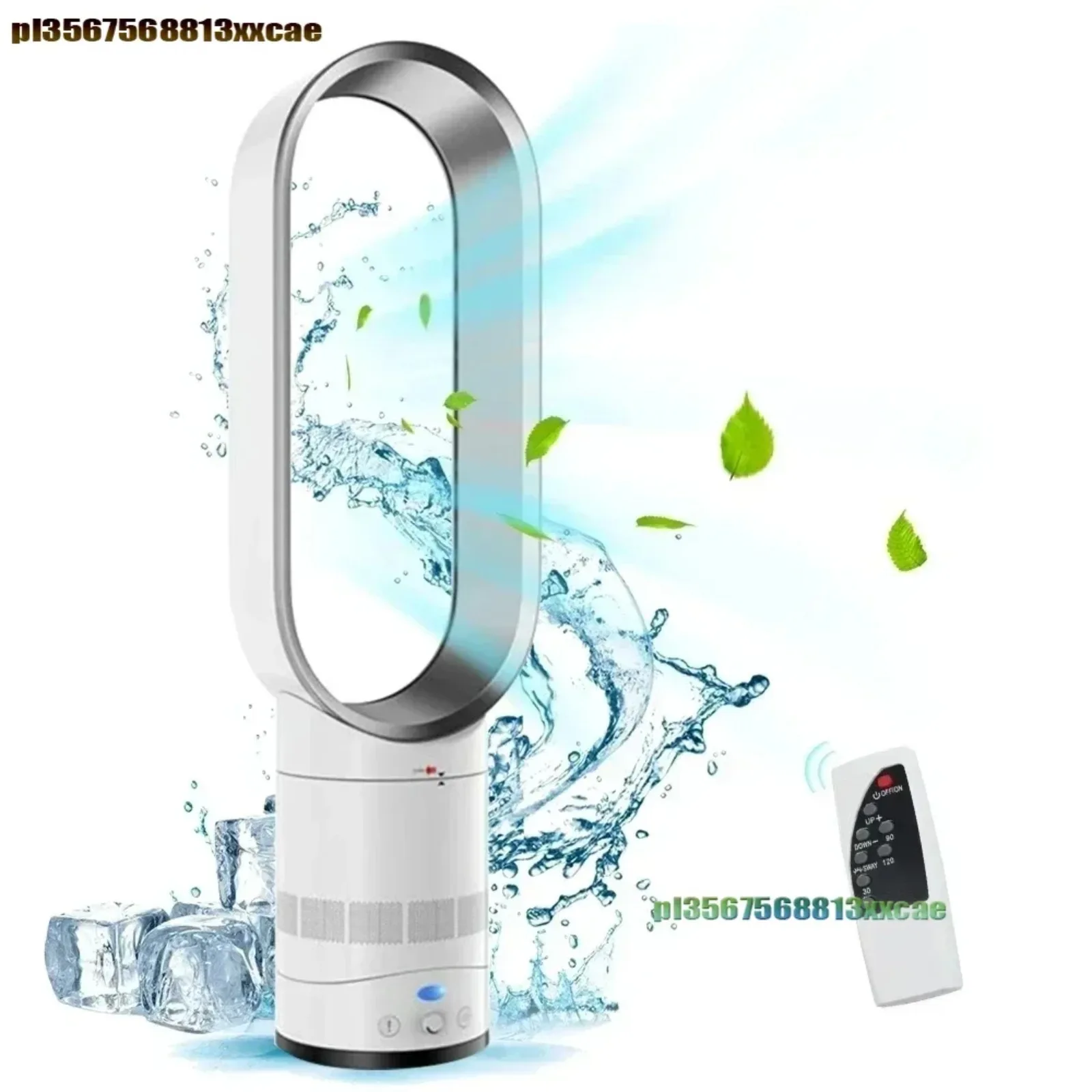 2025 Nuovo ventilatore senza lama Ventole elettriche per torre d'aria di raffreddamento con telecomando Intelligente a basso rumore Supporto da pavimento da 16 pollici Dropship