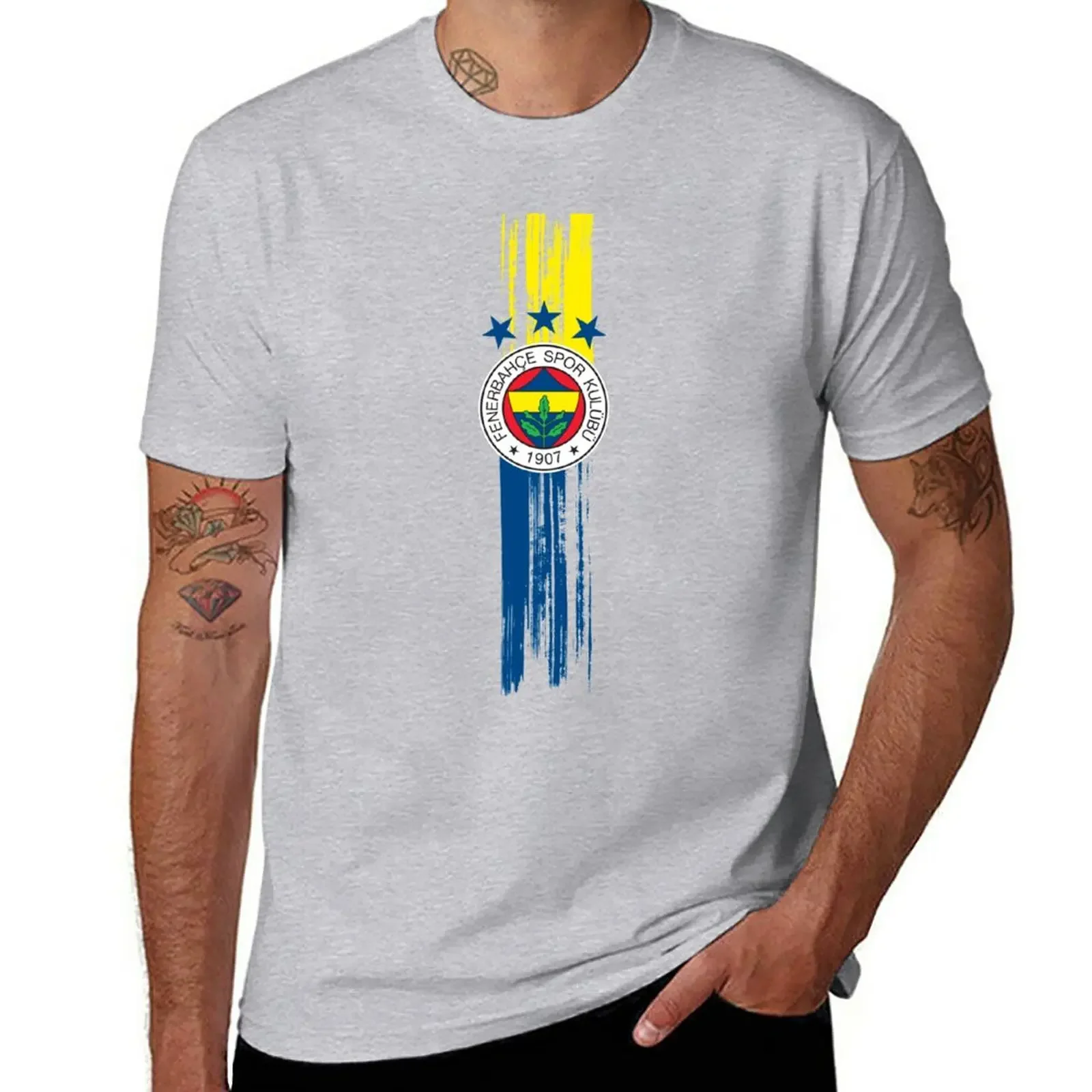 New All for this colours my colours Fenerbahce Istanbul Turkey T-Shirt Tee mens t shirts pack Short Sleeve Cotton Arrival Round