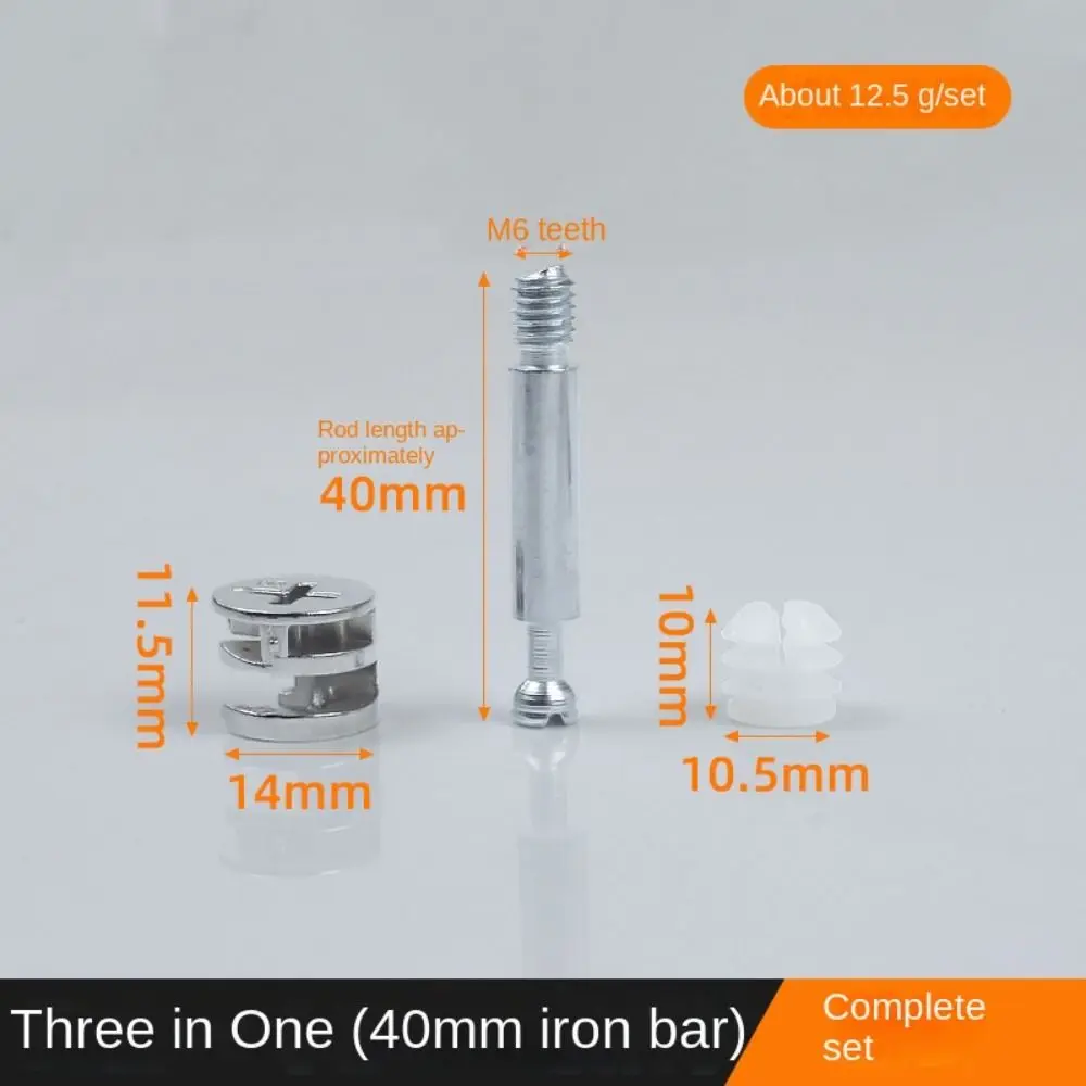 Nut Cabinet Desk Link Fixer Self Tapping Rod Furniture Connector Nut Connectors for Cabinet Furniture Screw Connecting Rods