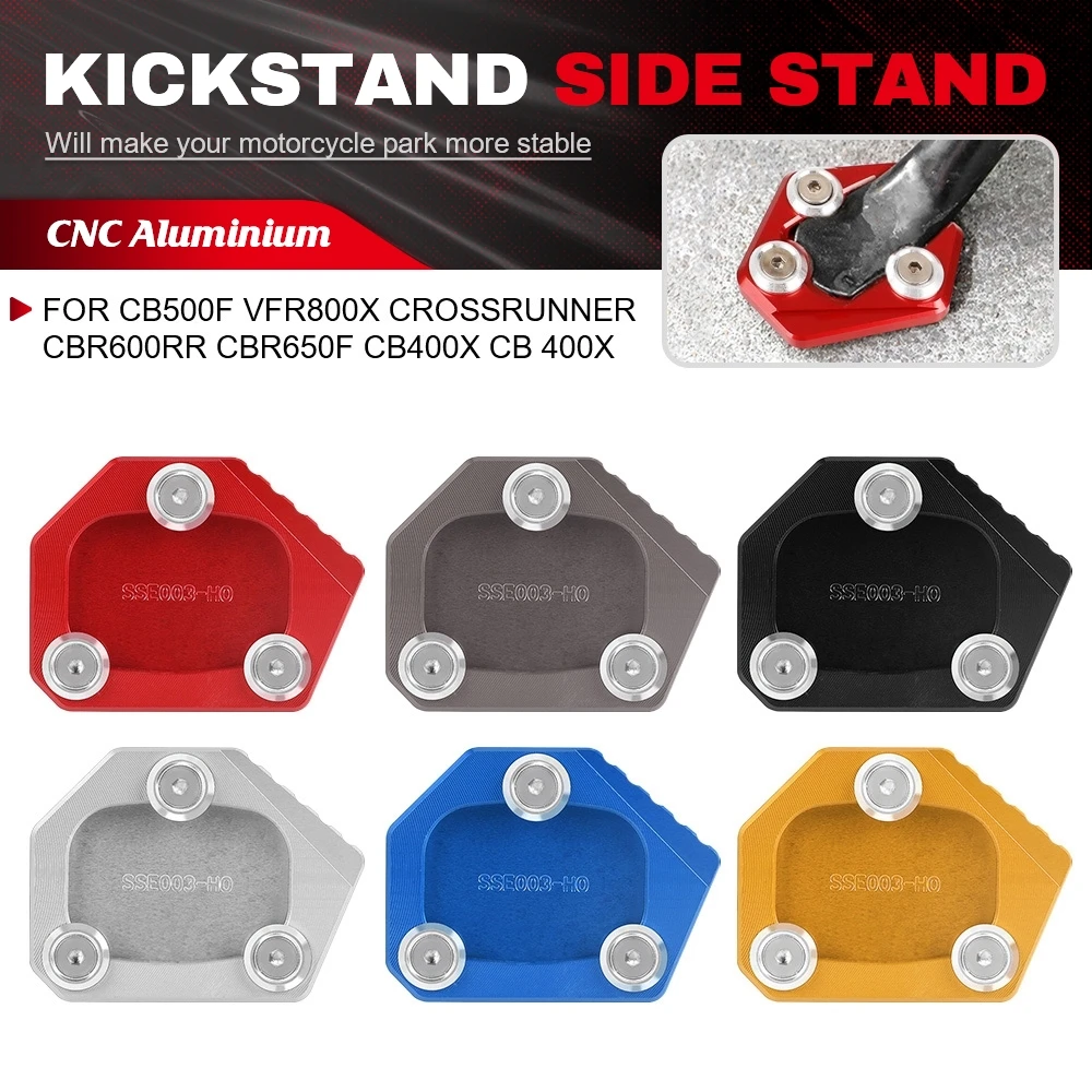 

Kickstand Motorcycle Accessories Side Stand Extension Pad Support Plate Enlarge For Honda CBR250R CBR250F CBR300R CB400 CB400X