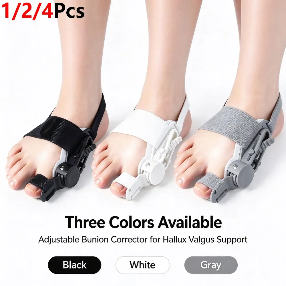 1/2/4Pcs Ankle Support Hallux Valgus Toe Corrector, Rotatable Dial Bunion Splint for Left Right Foot, Adjustable Support Tension