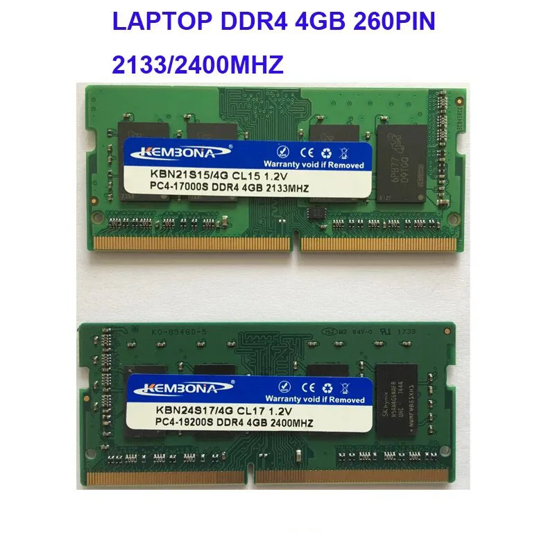 Kembona Laptop DDR4 4GB 8GB 16GB 4G 8G 16G RAM Memory 2133mhz 2400mhz 2666mhz 3200mhz Memoria 260-pin SODIMM RAM Stick
