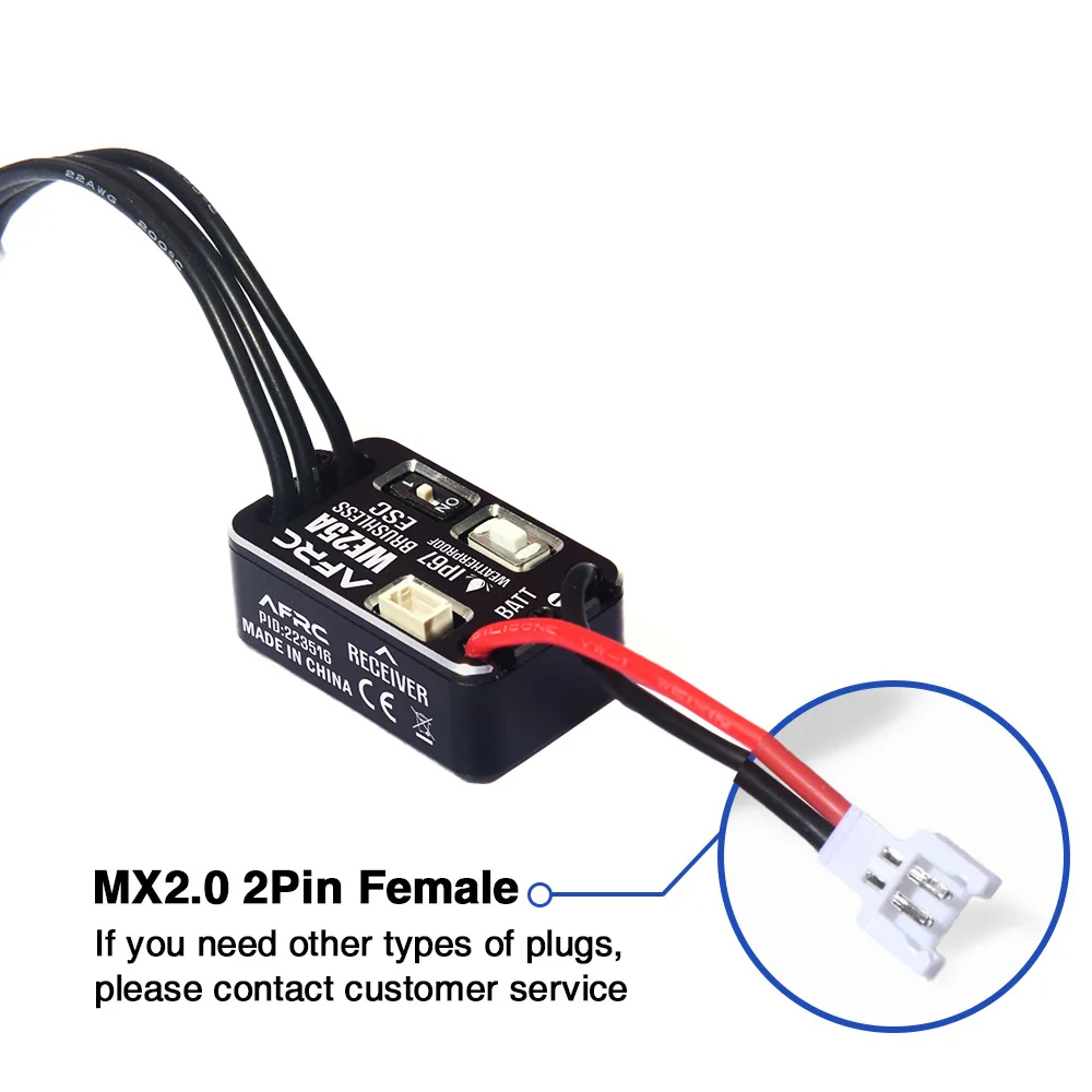 Zestaw ESC AFRC 25A Bezszczotkowy do MINI RC Crawler Axial SCX24 TRX4M Samochód RC 1/18 1/24 DIY Montaż Ulepszenia