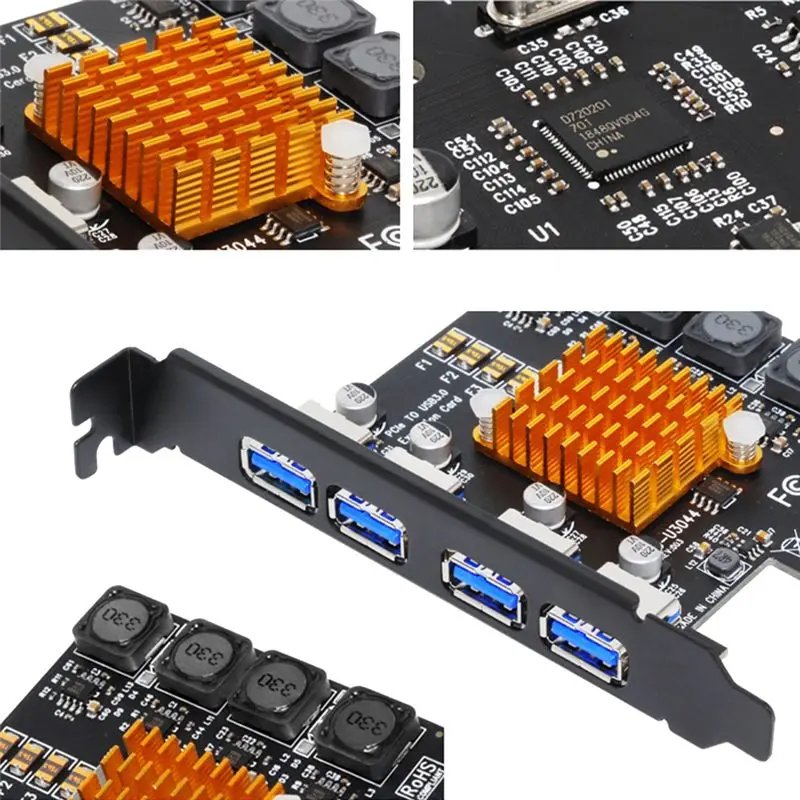 

4 Port USB 3.0 PCI Express Card USB 3.0 PCIE Expansion Card Adapter PCIE USB 3.0 HUB Controller Exte