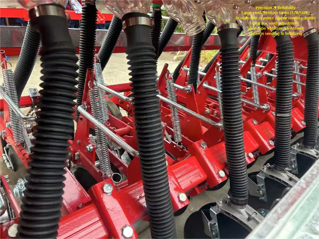 28Row High Efficiency Tractor Mounted Seeder MultiCrop Precision Planter with Double Disc Openers for Large Scale Farming