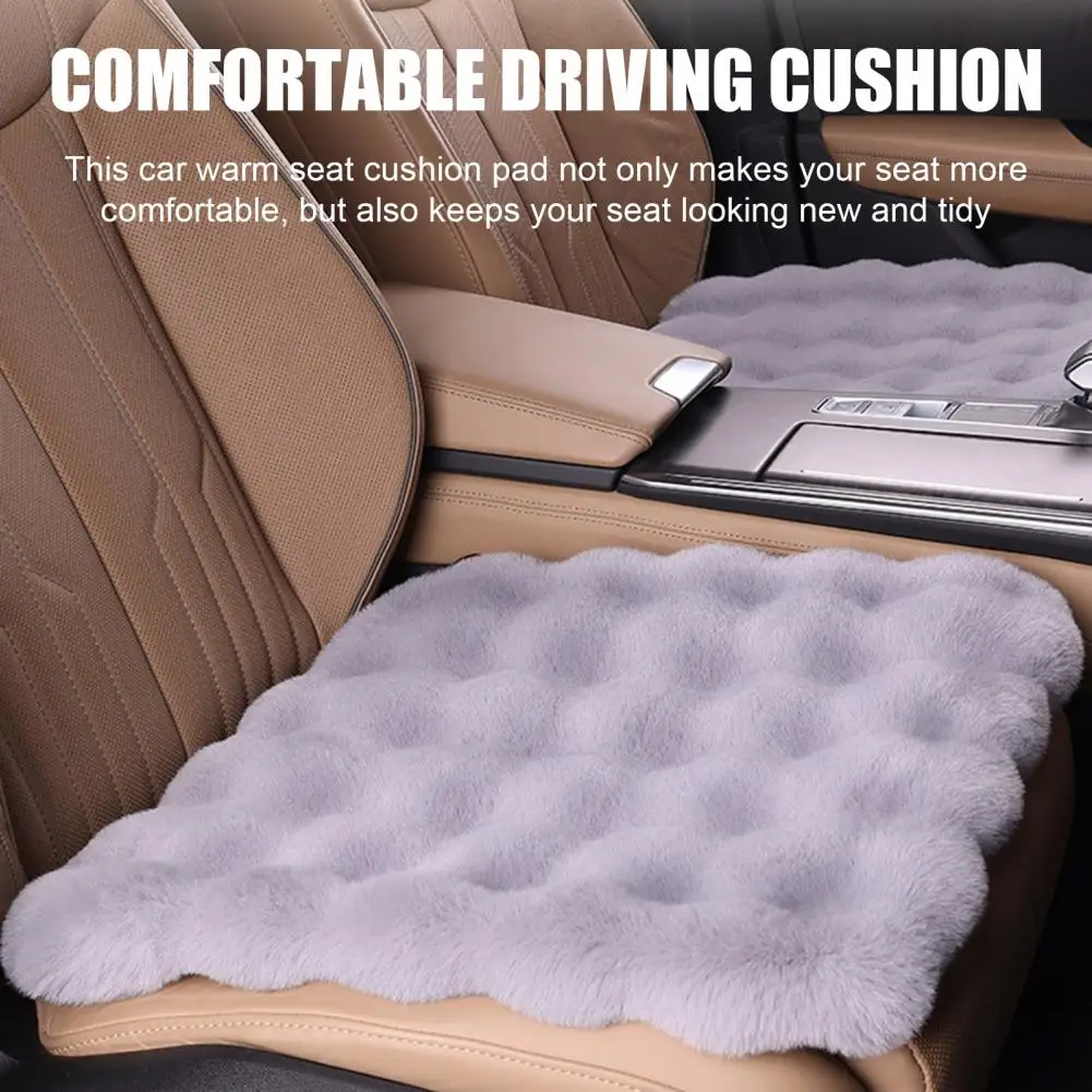 Plush Car Seat Cushion Soft Backless Seat Protector Warm Non-Slip Seat Covers Car Warm Pad Comfortable Driving Accessory