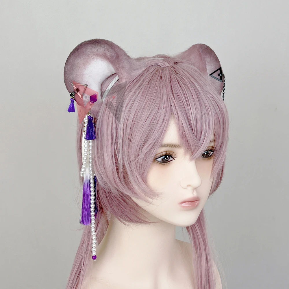 New Arknights Lin Cosplay Prop Mouse Ears Hairhoop Headwear Hand Made Work Costume Accessories Custom Made