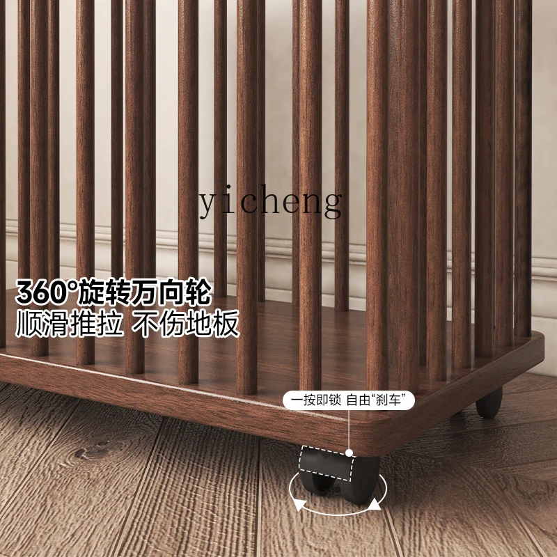 YFY  mobile hanger, household storage, solid wood coat rack, floor-to-ceiling bedside, clothing artifact at night