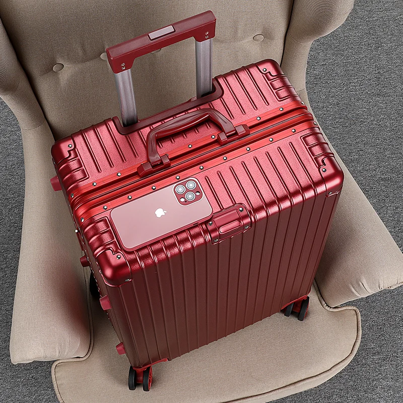 

Red Wedding Trunk Lage Faionable Trendy Polyester Inner Material Lo And Key Wheel Sle Universal Lo for Youth