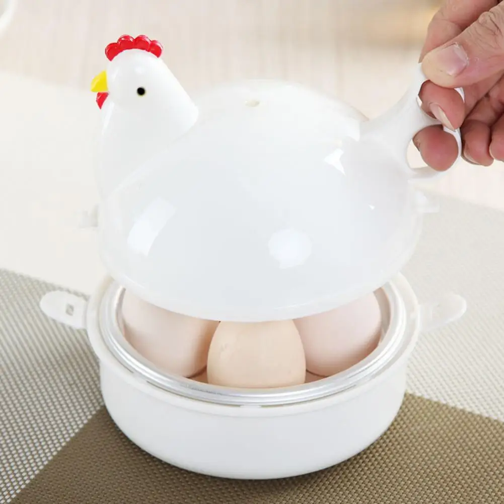 

2026 Chicken Shape Microwave Egg Boiler Steamer,Cook Eggs Soft or Firm, Steaming Dumplings Sweet Potatoes Kitchen Tools
