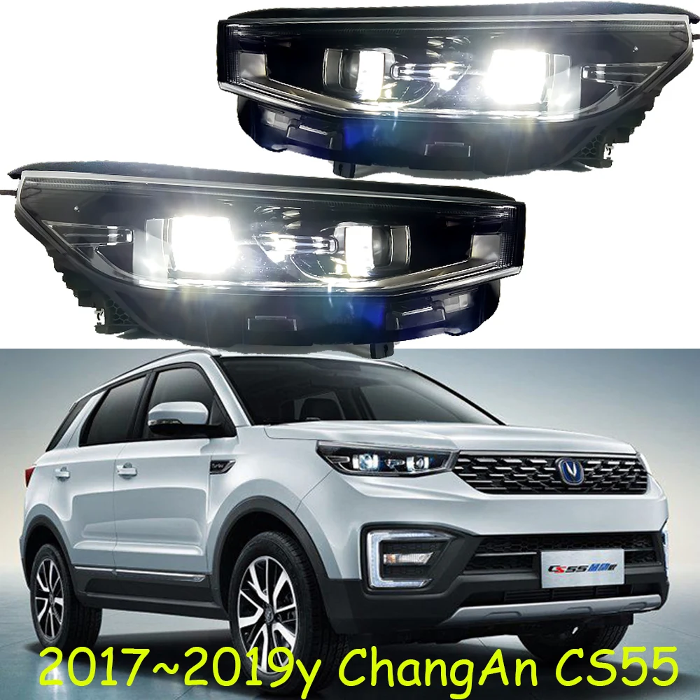 

1 шт., автомобильный бампер, фара для ChangAn CS55, светодиодная фара 2017 ~ 2019y, автомобильные аксессуары, фара ChangAn CS55, противотуманная фара