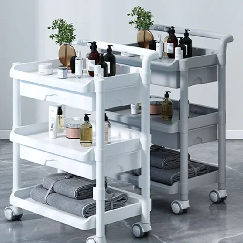 Carros organizadores, carrito de salón plegable para servir extensiones de cabello, decoración de belleza, muebles, organizador profesional, ruedas de plástico