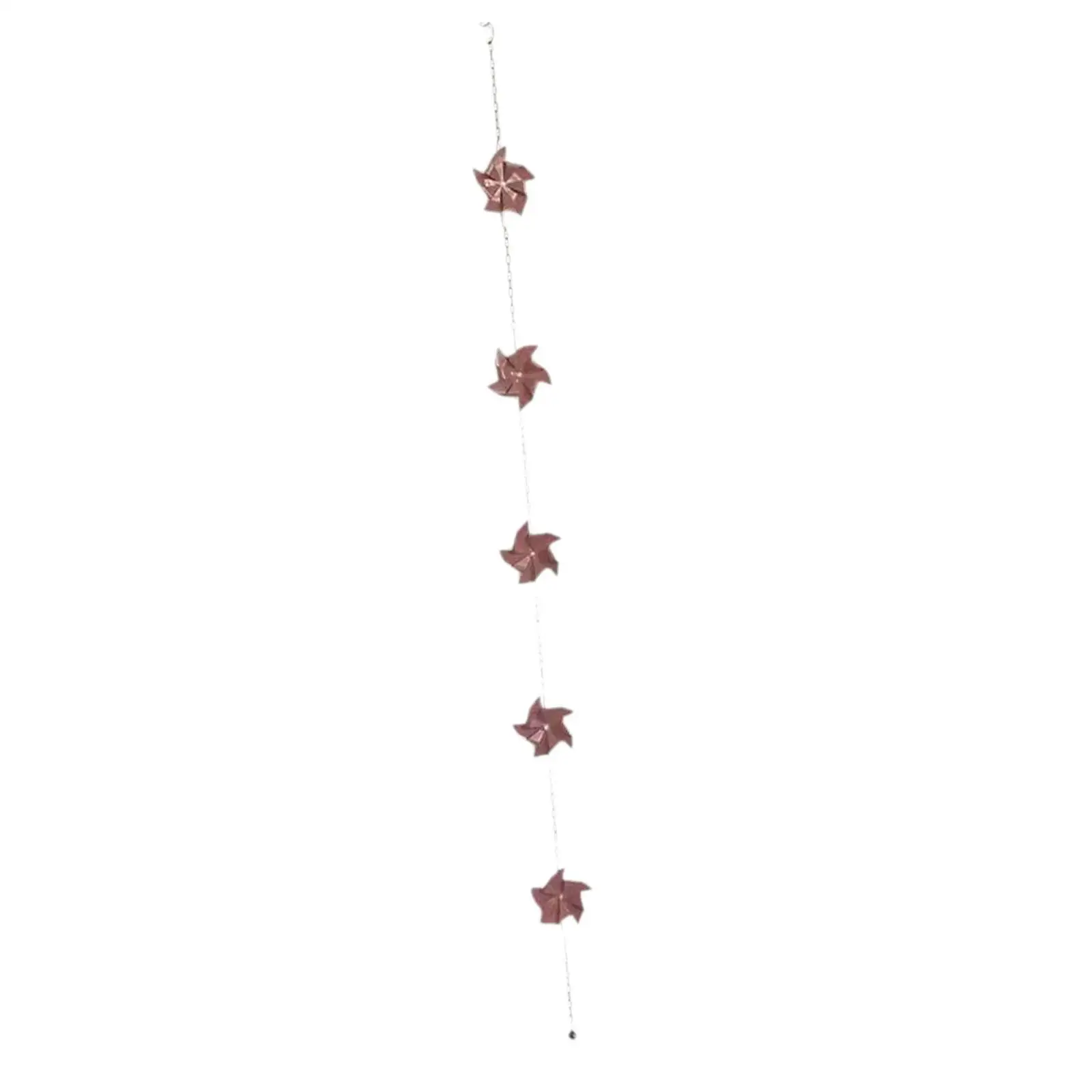 Windmill Rain Chain Hanging Decorative Metal Rainwater Guide for Home Garden Porch Patio Downspouts