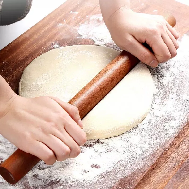 Solid Wood Rolling Pin Ebony Dough Roller Bakery Accessories Baking Tools Dumpling Skin Crust Special Extended Commercial