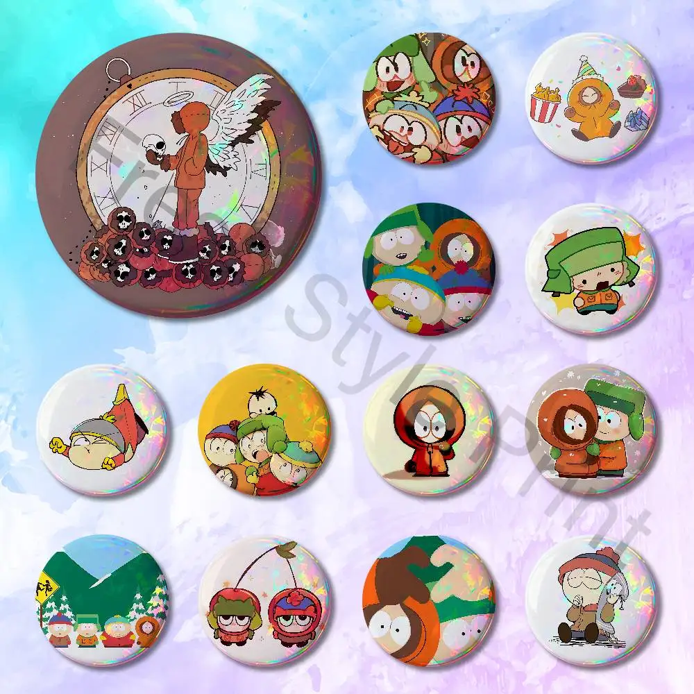 

Funny S-Souths P-Park Pins 58mm Cute Cartoon Badge Handmade Brooches for Backpack Accessories