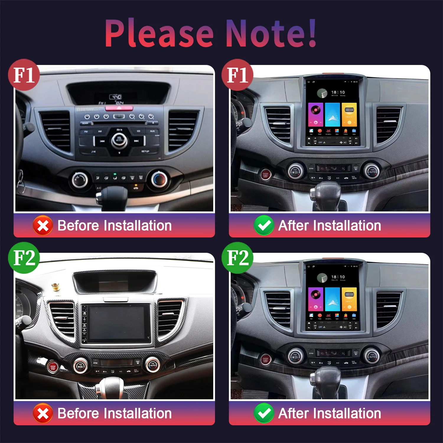 9.7inch Android 14 For Honda Crv 2012 - 2016 Car Radio Multimedia Intelligent GPS Wireless Apple Carplay Touch Screen