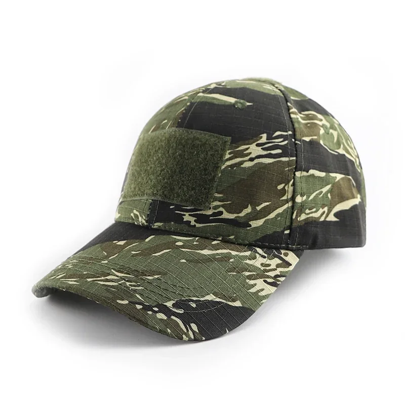 

Woodland Tigerstripe Camo Tactical Baseball Caps Men Outdoor Hiking Sports Fishing Hat Women