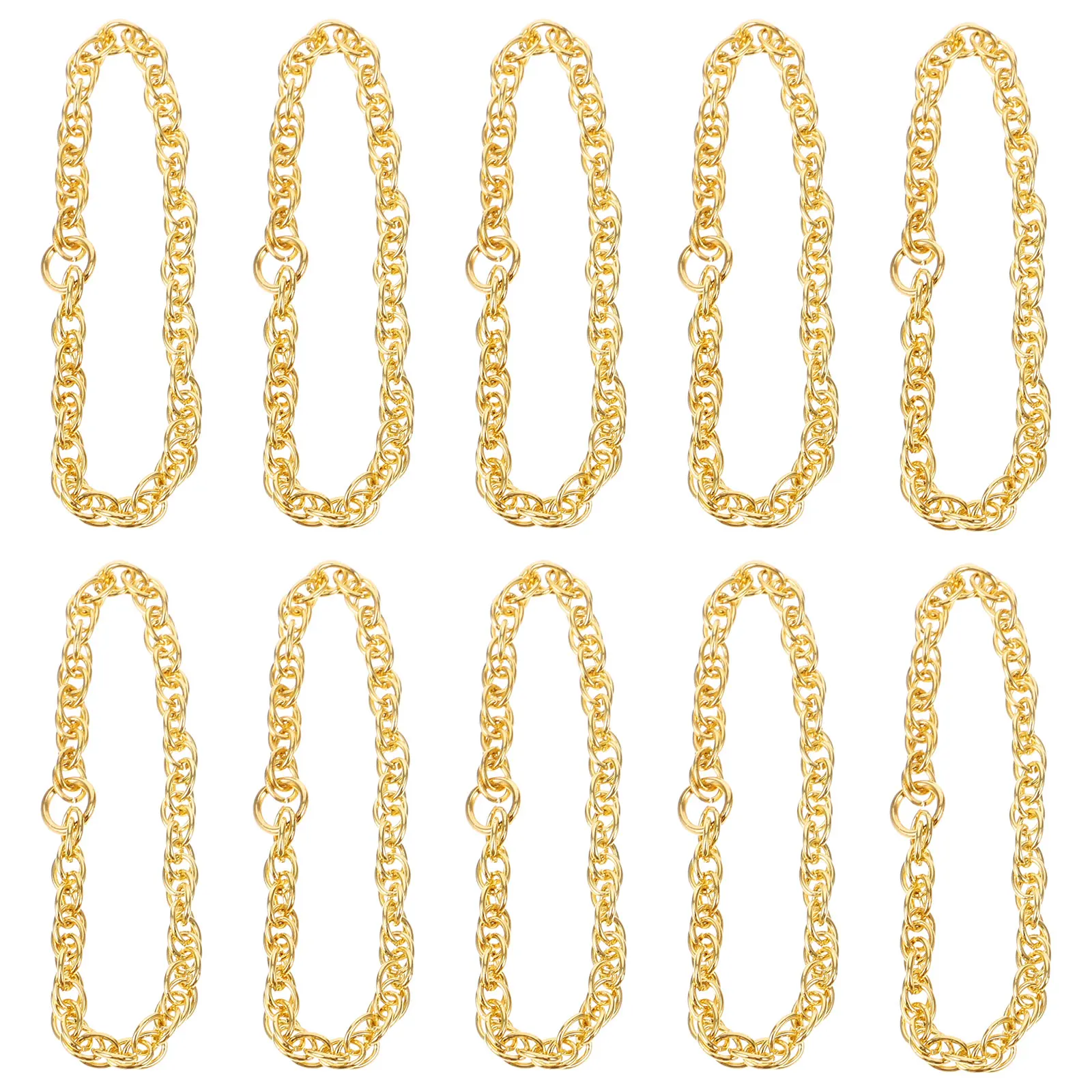 

10 шт., украшения для мини-кукол, модная цепочка, ожерелье из искусственного металла, цепочка для моделей уток, поддельное металлическое ожерелье, кулон