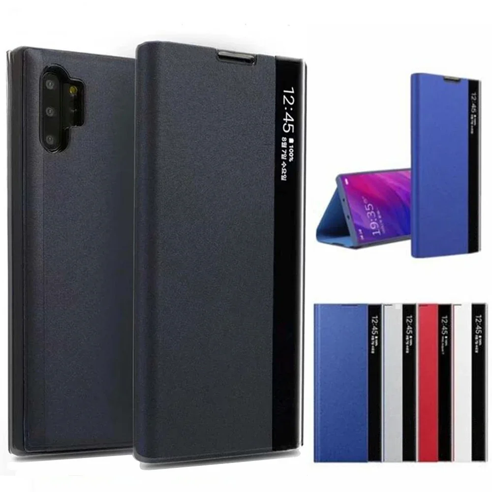 Smart APP Flip Cover For Samsung Galaxy S25 S24 S23 S22 S21 S20 FE Note 20 Ultra S10 S9 Note 10 Plus Window View Leather Cases