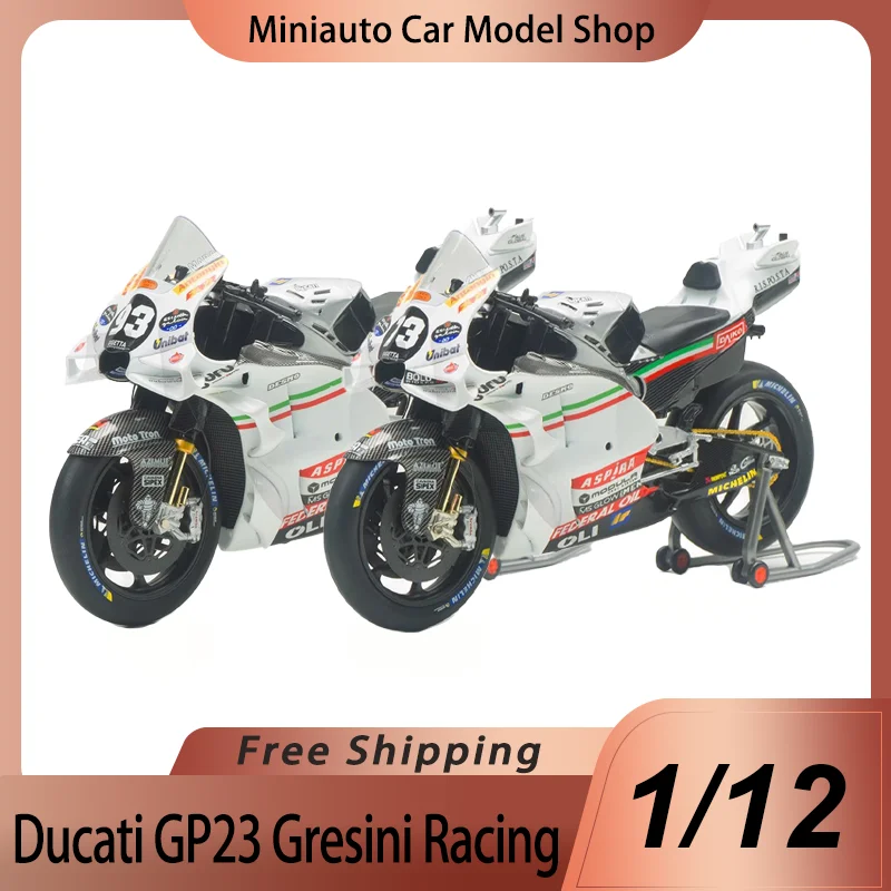 En Stock nuevo Kiloworks 1:12 Ducati GP23 Gresini Racing Moto Team No.93 No.13 motocicleta aleación miniatura Diecast juguete para regalo personalizado