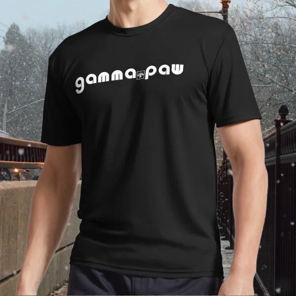 New White GAMMA PAW logo text Active Logo Men's Tshirt funny size S to 5XL